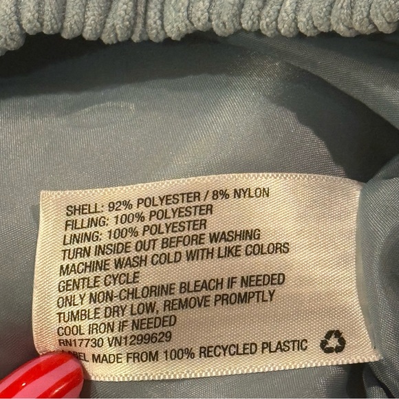 Wild Fable Corduroy Puffer Cropped Bomber Jacket with Zipper and Pockets Size L - Picture 9 of 14